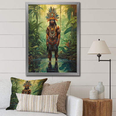 Indien, chaman dans la forêt tropicale d'Amazonie I sur toile