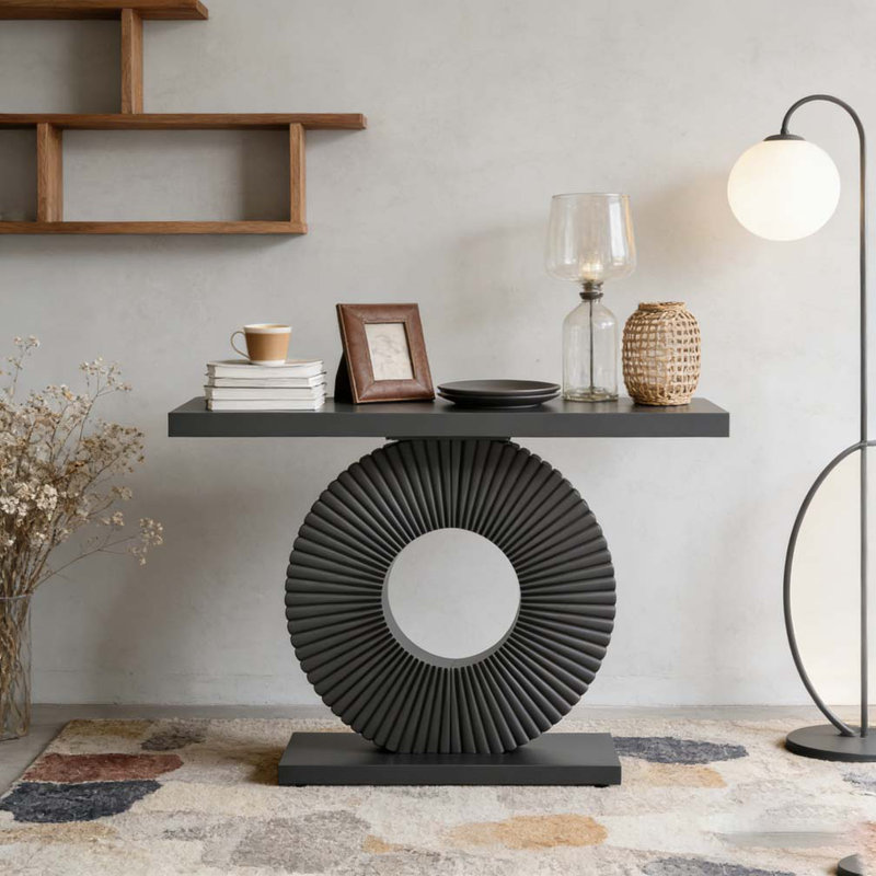 Wood Console Table, Black