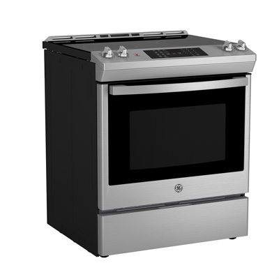 Ge 30” Slide-in Electric Convection Range With No-preheat Air Fry - Jcs830svss
