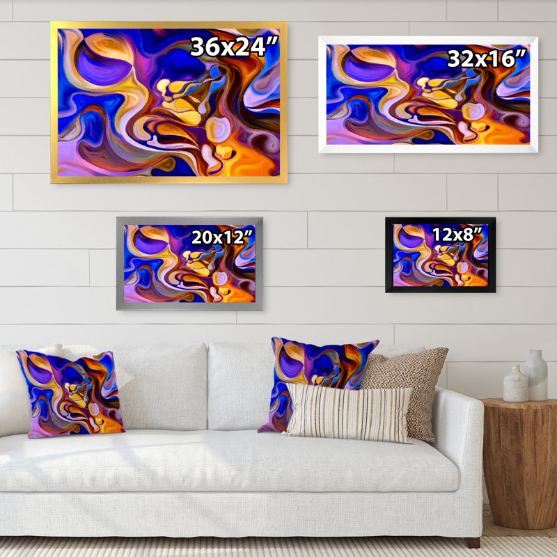 Synergies of Ego Shapes - Reproduction de photo sur toile, H 8 po x l 12 po x P 1 po, Cadre photo doré