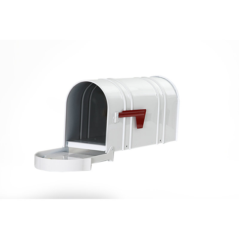 Manchester Metal Post Mounted Mailbox, White