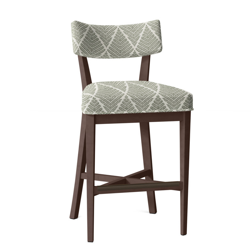 Juliet Upholstered Stool with Solid Wood Frame, Tobacco, Perigold Emmeline Moss, Bar Stool (29.5" Seat Height)
