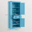 Garde-manger de 72 po, armoire de rangement autoportante haute, armoire traditionnelle avec 4 portes, tiroir et 3 tablettes réglables pour la salle à manger, bleu clair Cabinet-1447799405