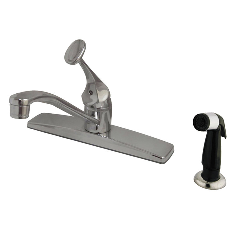 Kingston Brass Columbia One-Handle 4-Hole 8" Centerset Kitchen Faucet with Side Sprayer