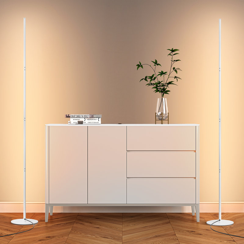 Lampe de coin à DEL à hauteur réglable avec télécommande , Blanc, 2