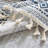 White Blue Boho Cotton Linen Table Clothes with Tassels for Rectangle Tables