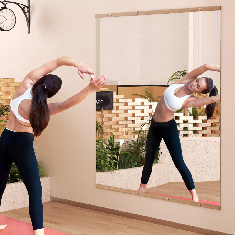 Full Length Rectangle Wall Mirror Home Gym Mirror Dance Studio Mirror Tempered Glass Mirror, 56" x 17"