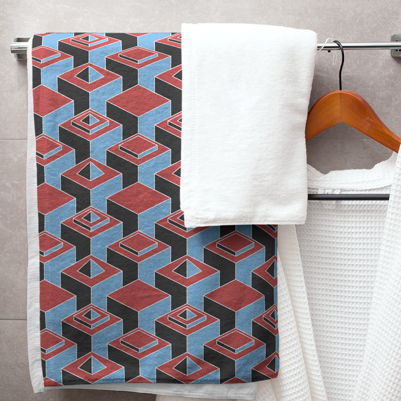 Jordao Bath Towel, Red/Teal