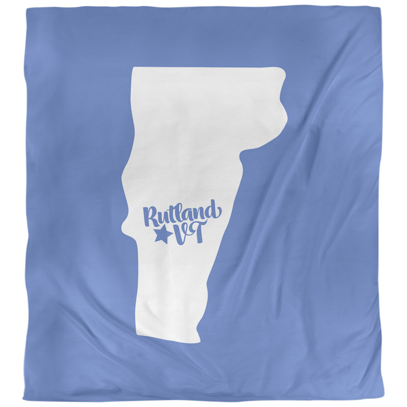 Housse de couette réversible simple rutland vermont, Housse de couette simple TG, Bleu, Polyester brossé