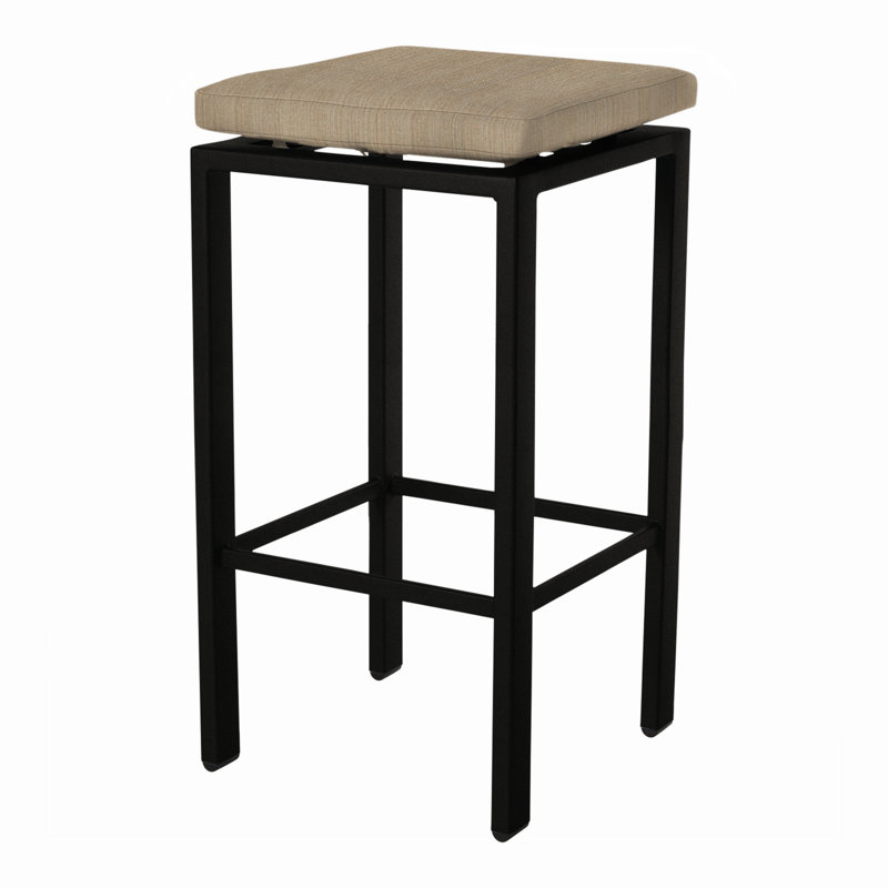 Aris Outdoor Bar Stool, Carbon Black, Sahara Cafe, 31.25"