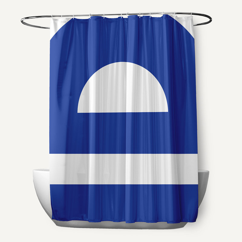 Rideau de douche synthétique Simple, bleu
