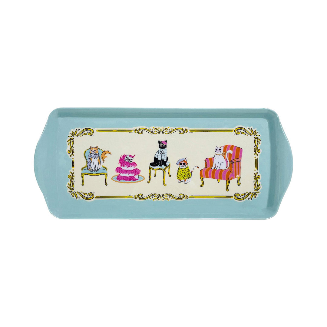 Ulster Weavers Cool Cats Porcelain Stainless Steel Tray Serving Dish
