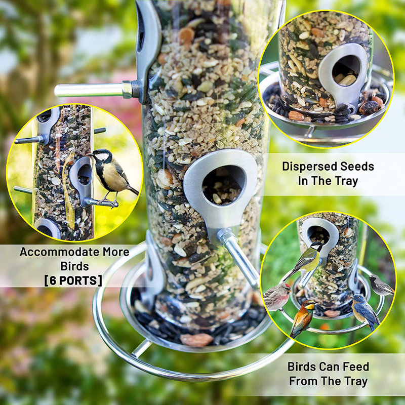 Aqiba Metal Hanging Tube Bird Feeder