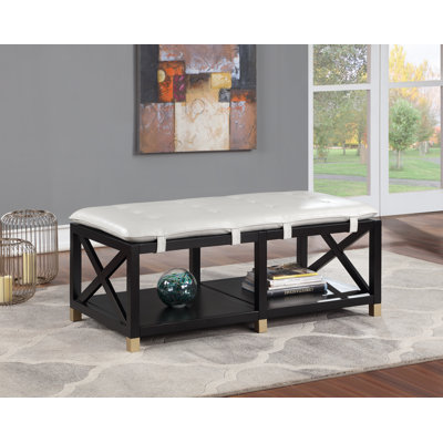 Banc de rangement en similicuir