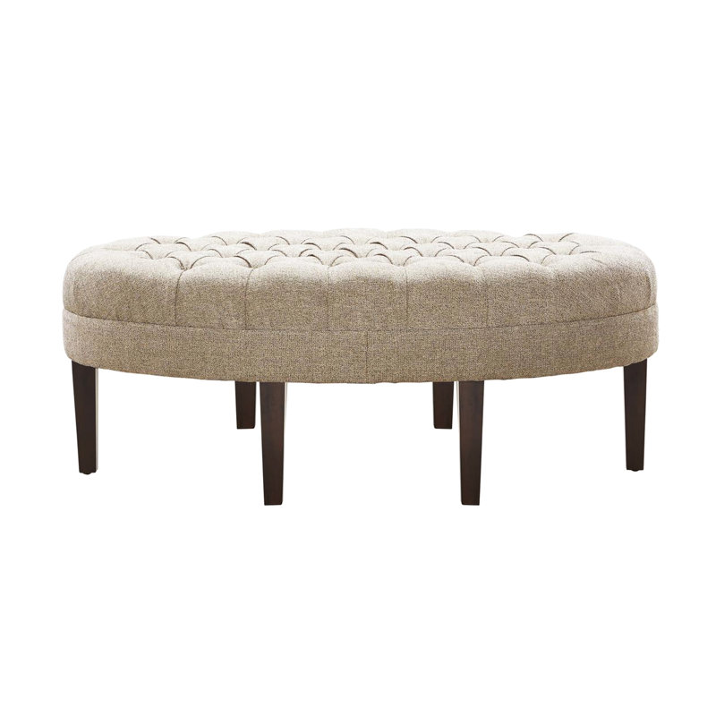 Beige avec capitonnage à boutons et pieds en bois - Pièce de salon inspirée d'une planche de surf au design moderne,
