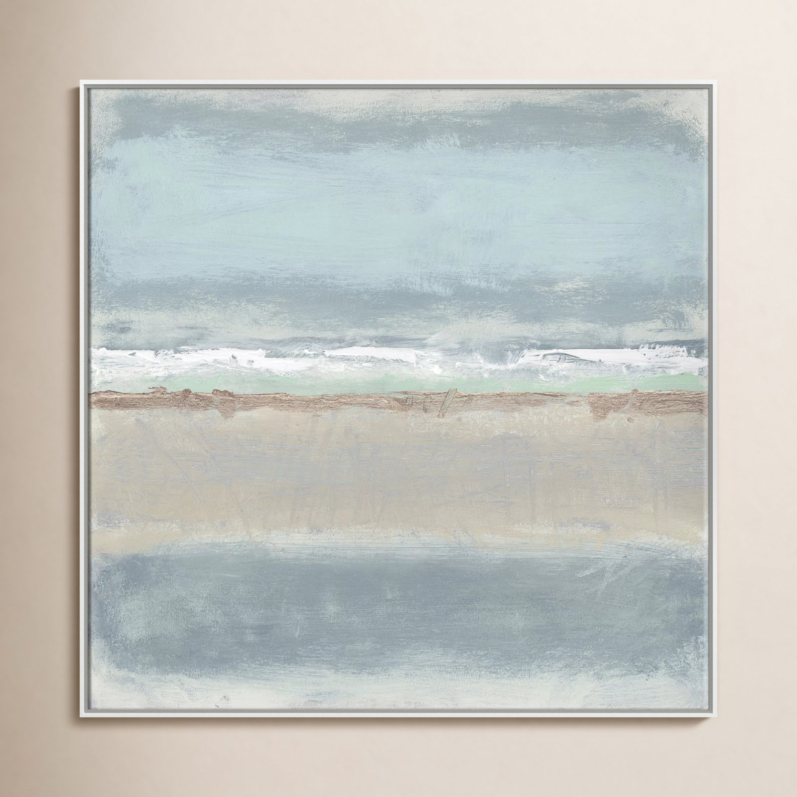 Dandelion "Serenity II" Painting by Filippo Ioco, 45" H x 45" W x 2" D, White