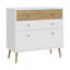 Mid-Century-Modern chest of drawers, EasyKlix by Forte quick assembly system, 3 drawers, tall feet, engineered wood, 89.8 cm W x 86.5 cm H x 41.5 cm D-123401137