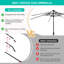 Parasol de terrasse de 3 m avec base en forme de pieuvre incluse