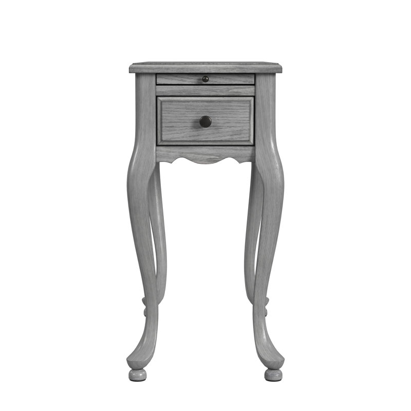 Croydon One Drawer with Pullout Side Table, Powder Gray