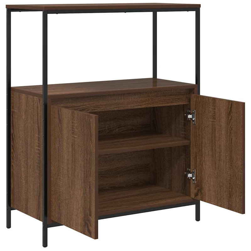 Steel Bathroom Cabinet, Brown Oak