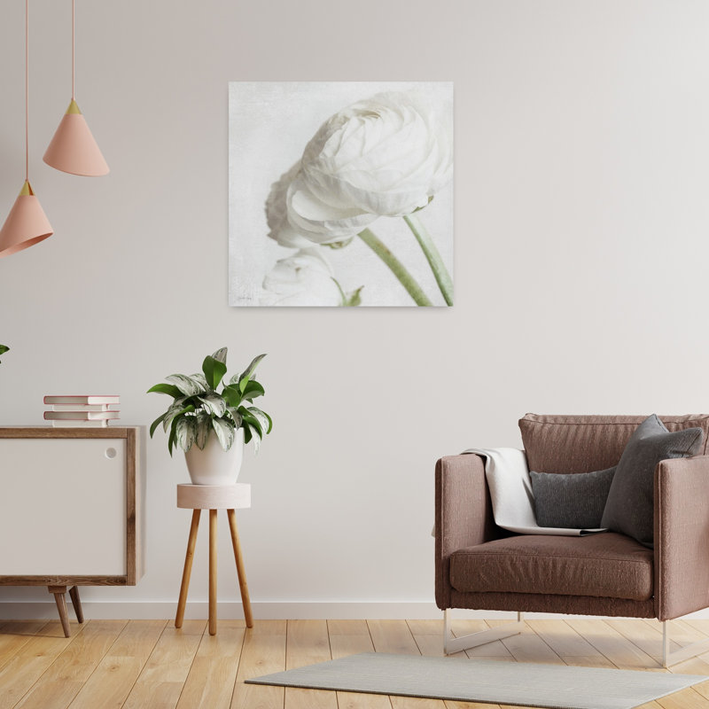 Art contemporain pur et pur pivoine, H 24 po x l 24 po