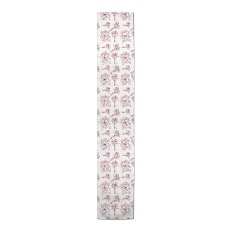 Chemin de table floral, 72 po x 16 po, Rouge