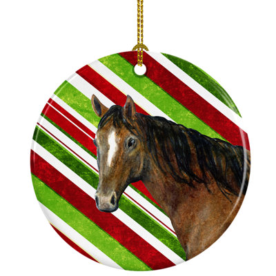 Ornement de noël figurine suspendue en céramique cheval de noël fêtes