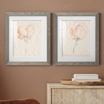 Fleur Petite I - ensemble de 2 peintures encadrées