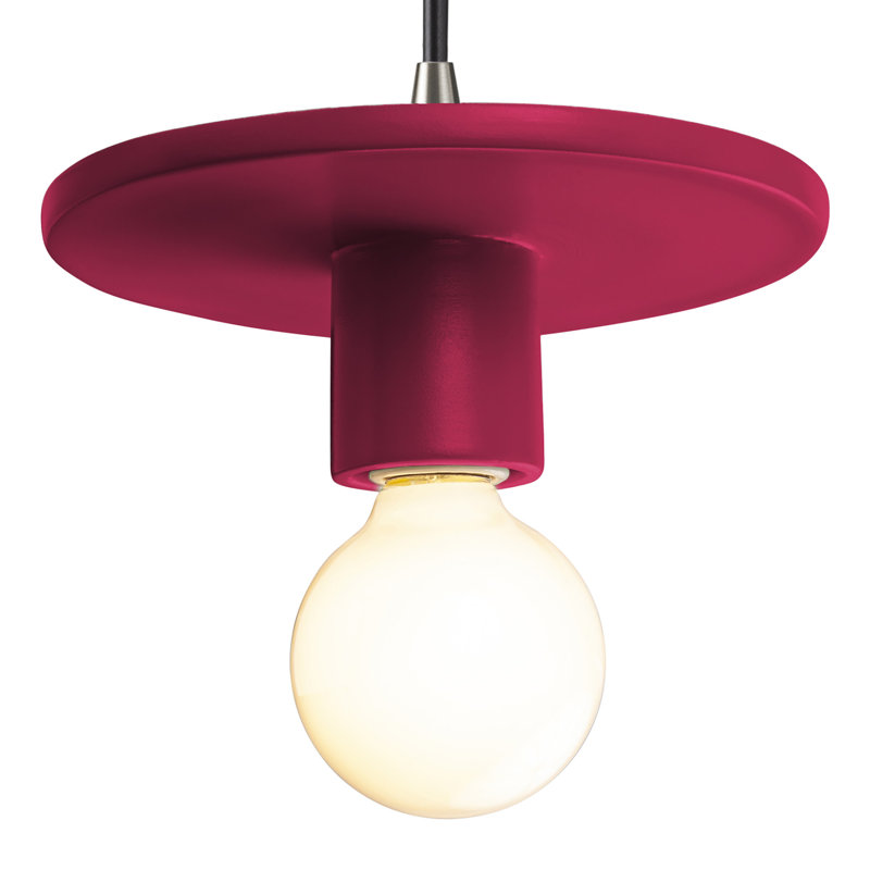 Luminaire suspendu à 1 lumière Leni, Cerise, Nickel brossé