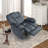  41.34''Wide Modern Microfiber Heated Massage Manual Recliner With Hidden Cup Holders-107672582
