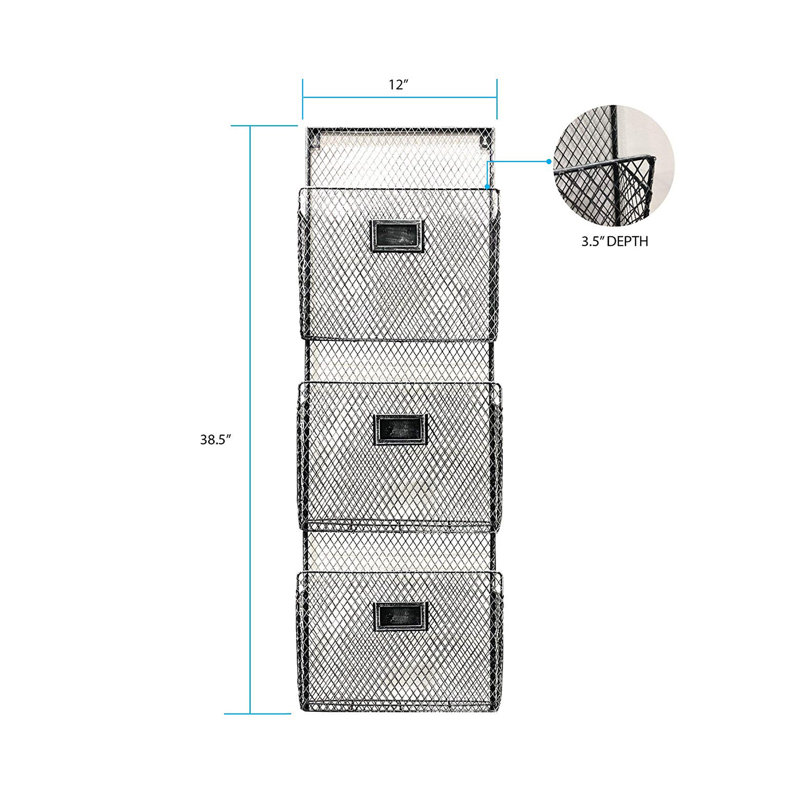 Metal Hanging File Folder Racks, Pewter
