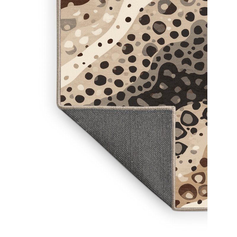 Soft Plush Glenmore Stadium Concert Crowd Modern & Contemporary Area Rug in Beige – Beige Binding, 7x10