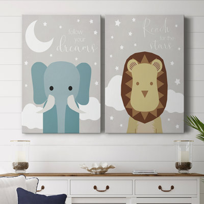 Éléphant de rêve - Toile tendue avec châssis de qualité supérieure - Prêt à être accroché