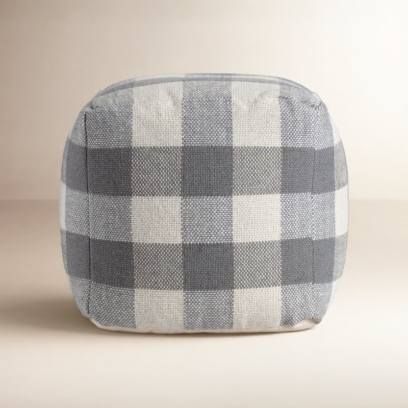 Guinda Upholstered Pouf, Gray