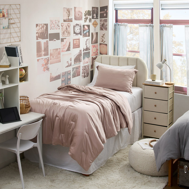 Satin Summer - Coma Inducer® Twin XL Comforter Set - Bronzed Blush, Twin XL Comforter + 1 Standard Sham, Pink