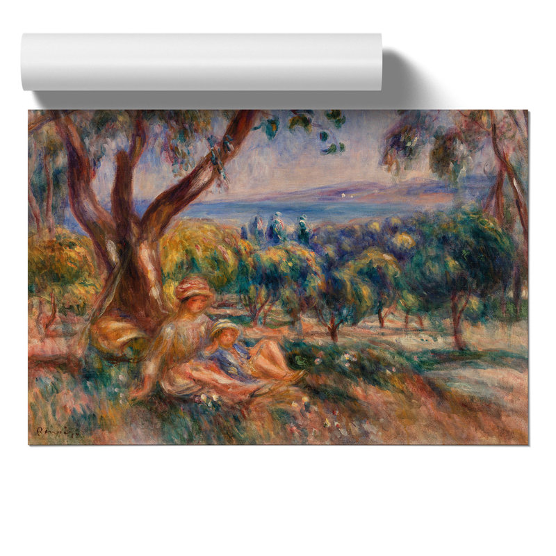 Landscape with Figures by Pierre-Auguste Renoir - Unframed Painting, 30cm H x 42cm W x 0.1cm D