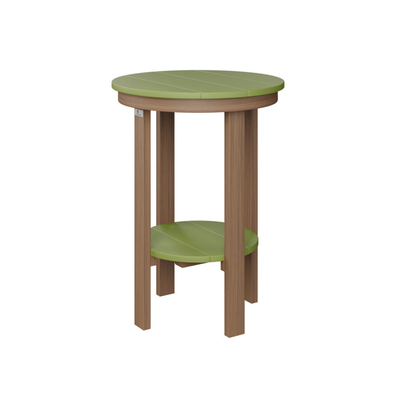 Table de bout ronde Berlin Gardens, Vert kiwi, Acajou antique, H 29 po x l 21,5 po x P 21,5 po