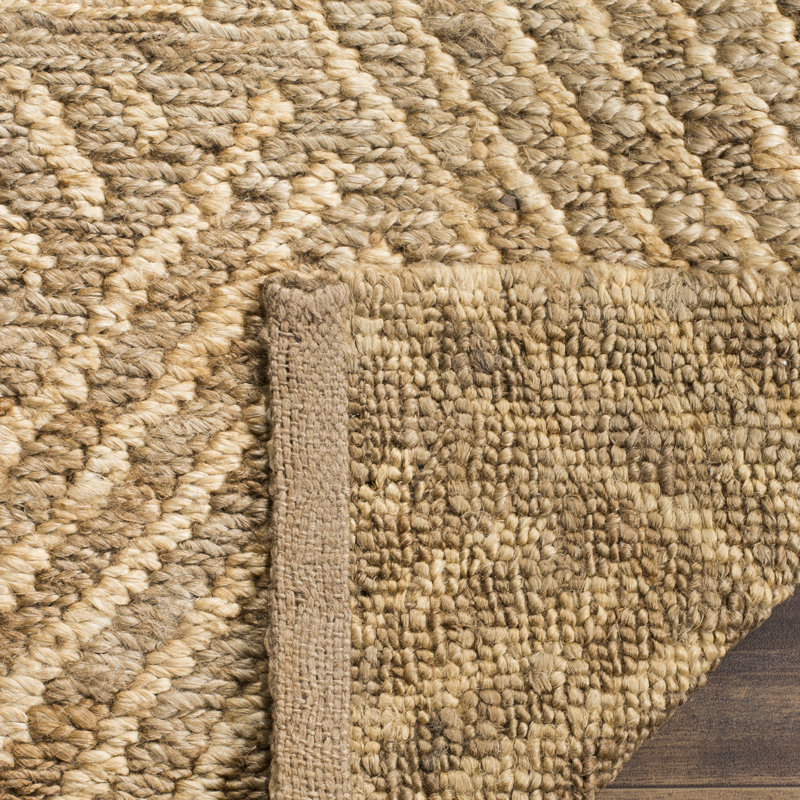 Tapis géométrique en jute tissé à la main, Rectangle 8 pi x 10 pi