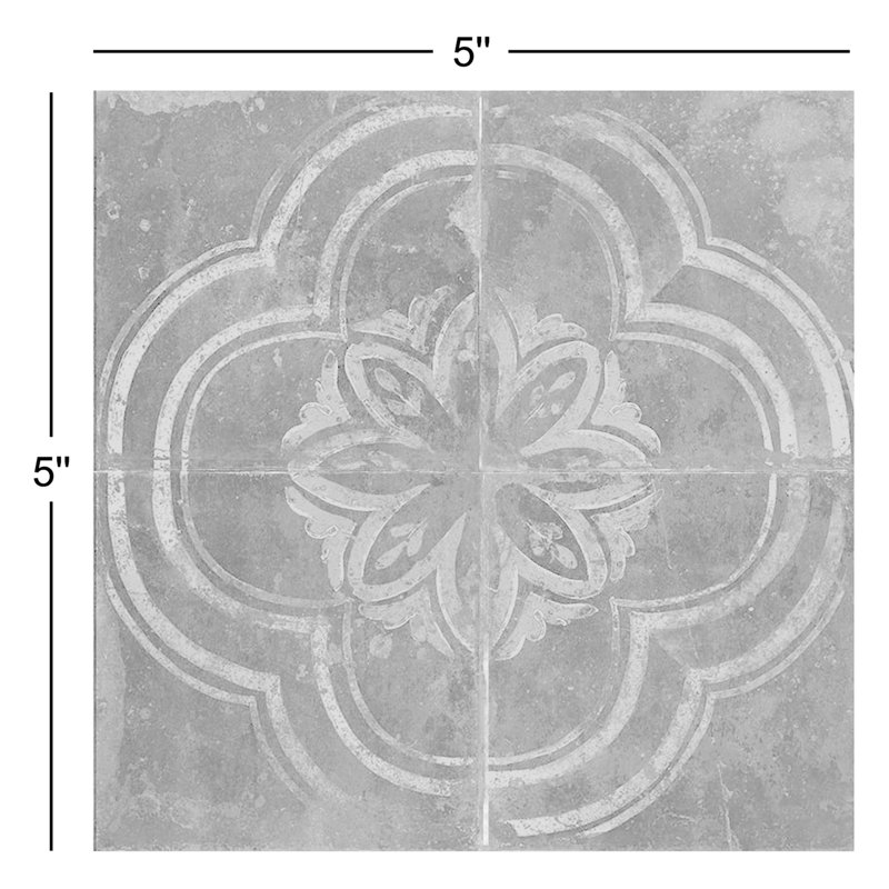 Carreau de mosaïque auto-adhésif en vinyle 5 po x 5 po, Marine / doré