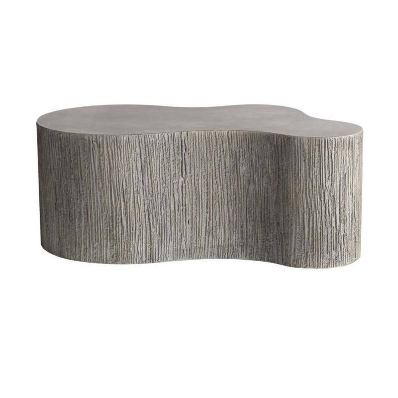 Indio Outdoor Free Form Coffee Table, 14" H x 36" L x 24" W, Gray Stonewash