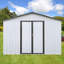 Abri de jardin en métal 12 pi x 10 pi entreposage extérieur blanc et gris-118112481-118112484