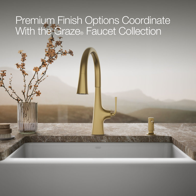 Graze Soap/Lotion Dispenser, Vibrant Brushed Moderne Brass