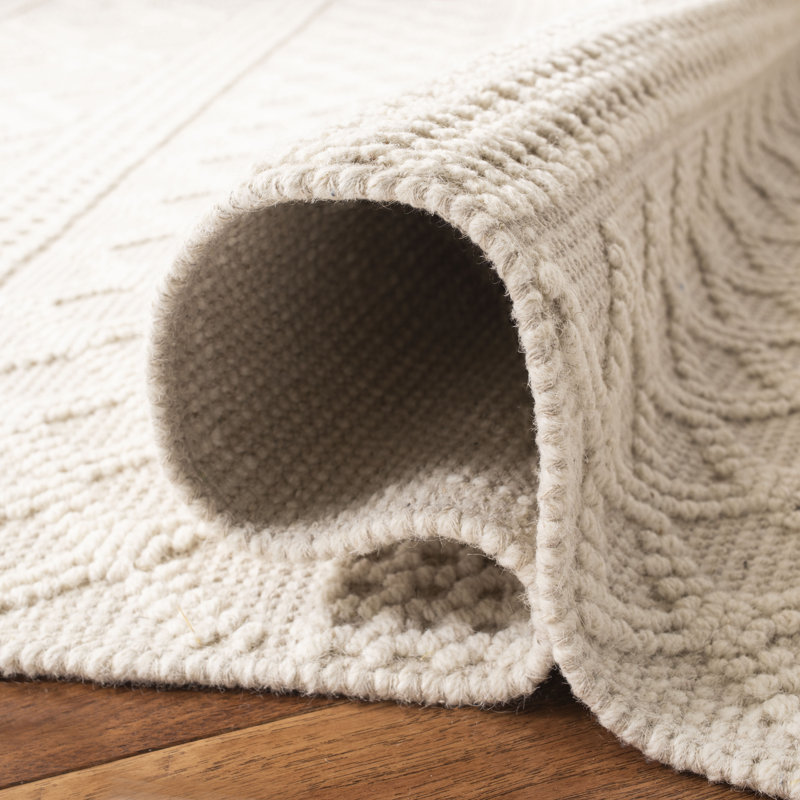 Tapis ivoire en laine / coton tissé à la main Hayhurst, Rond 12 pi