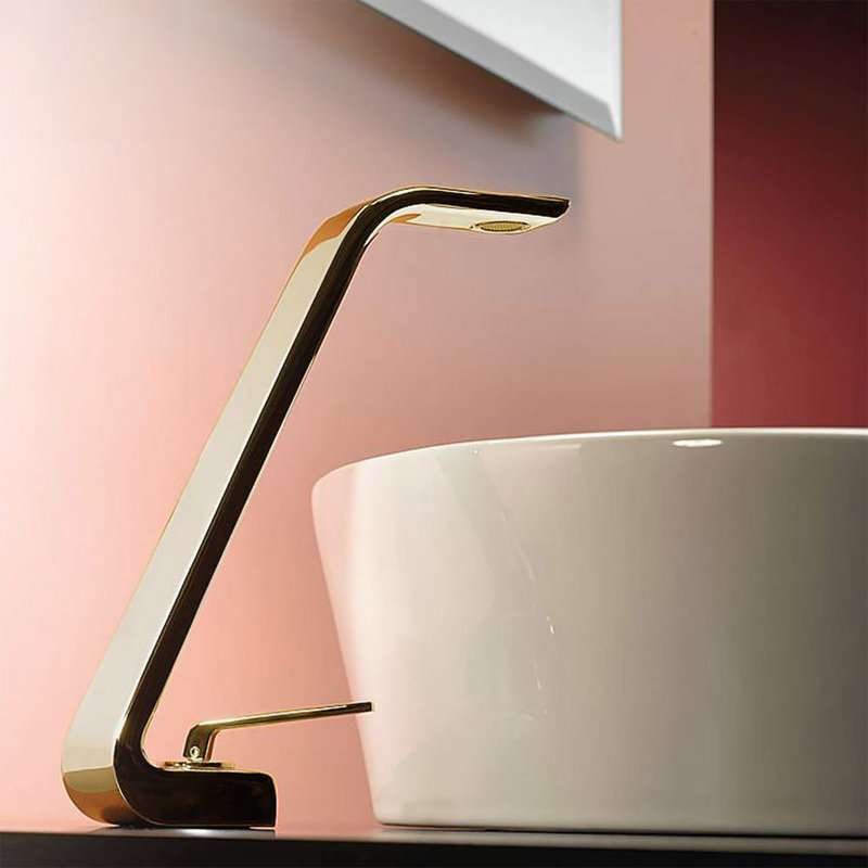 Wolo Vessel Sink Faucet Single-handle Bathroom Faucet with Drain Assembly, Polished Gold