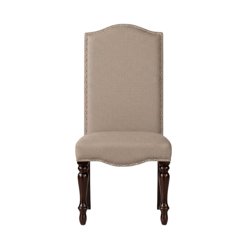 Ensemble de 2 chaises d'appoint en tissu Perchium espresso / beige