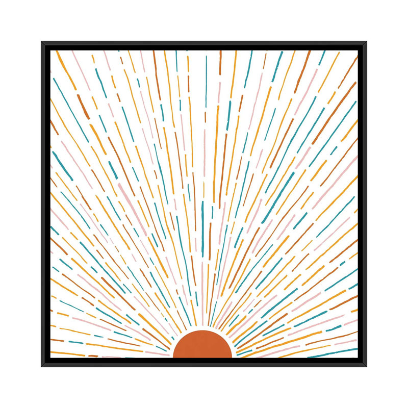 «Sunshine All Around» par Modern Tropical - impression sur toile tendue, H 18 po x l 18 po x P 1,5 po, Toile avec cadre noir
