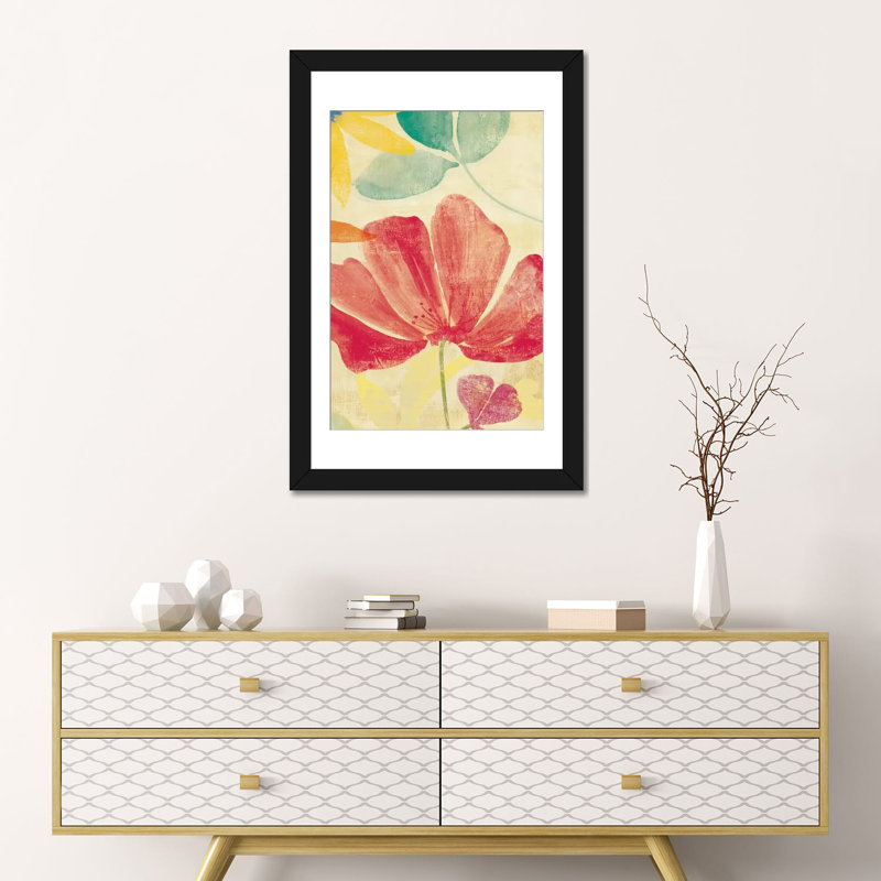« field floral ii », impression sur toile, H 32 po x l 24 po x P 1 po, Papier d'art encadré noir, Blanc