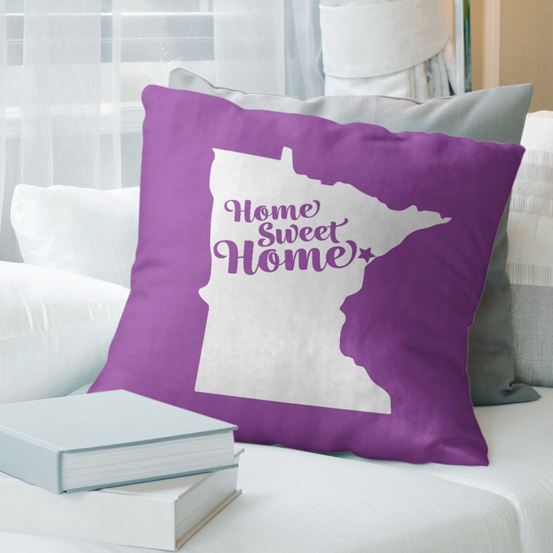 Coussin en lin home, Duluth, 14 po x 14 po, Violet