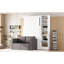 Lit simple avec tablette, teinte blanche pour les tablettes de la chambre à coucher moderne et convertible élégant - option polyvalente-2027314081-2027314086