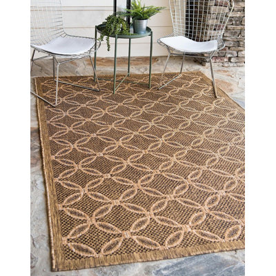 Outdoor Veranda Area Rug Chestnut Color